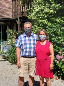 Christine et Vincent avec masques